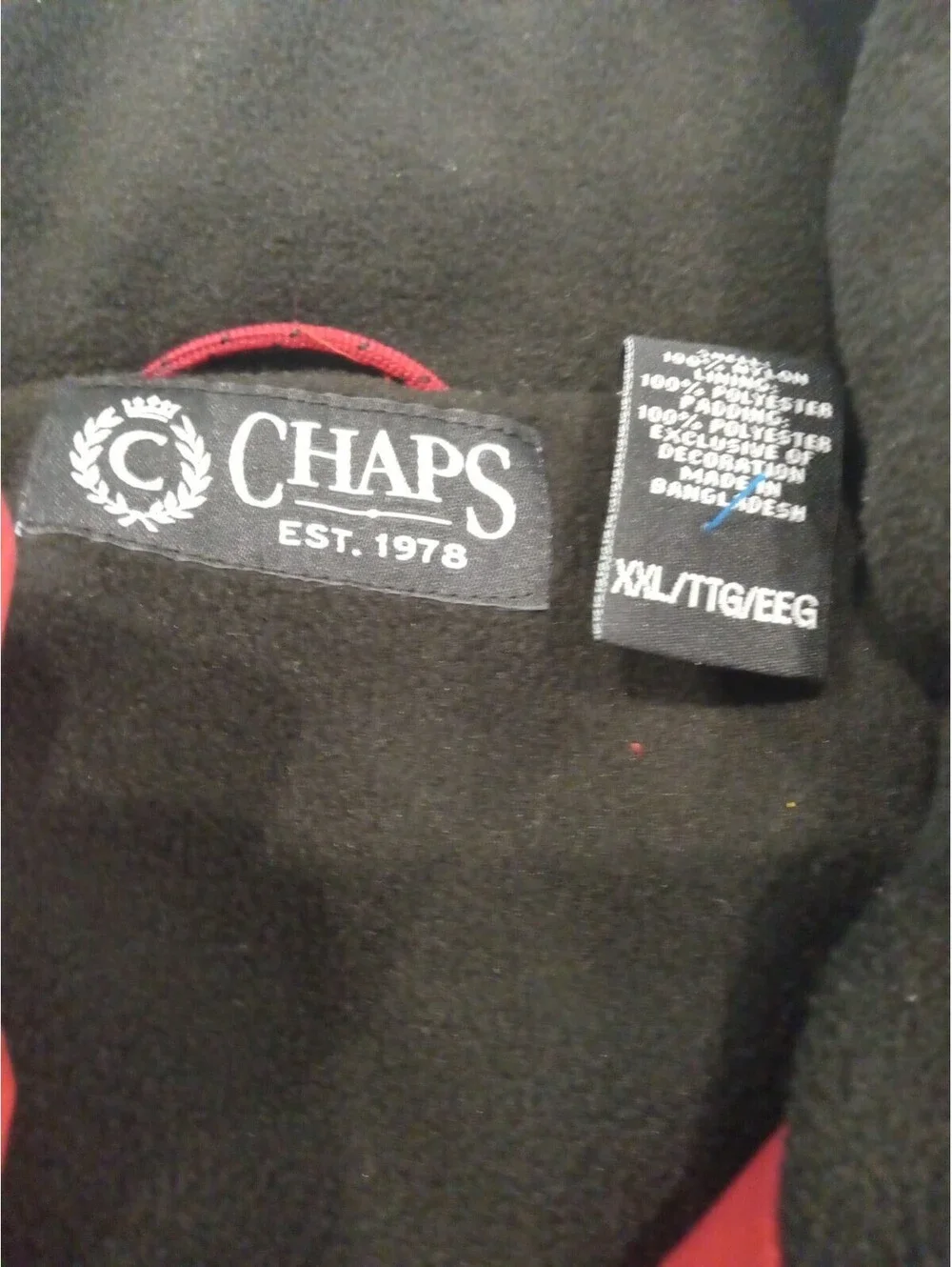 Chaps jacket size